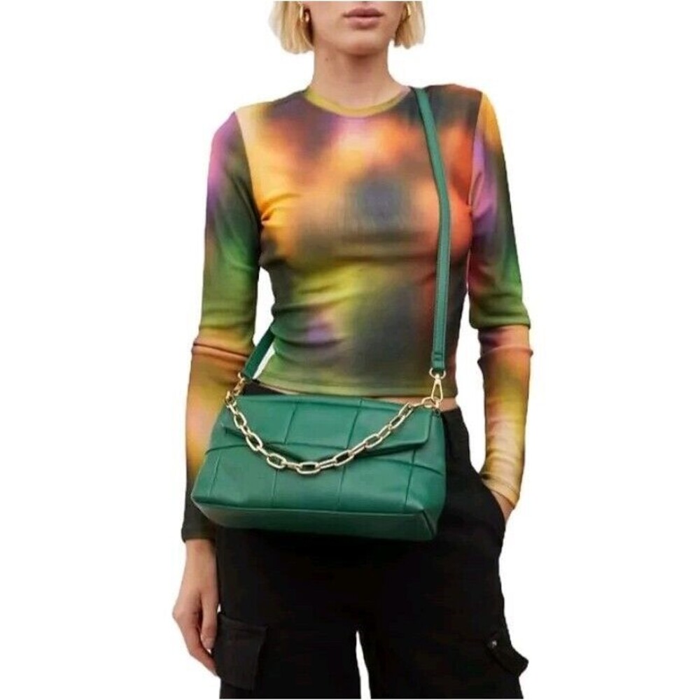 Urban expressions handbag crossbody Green Botton Up Sz Small Claudine Purse New